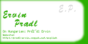 ervin pradl business card